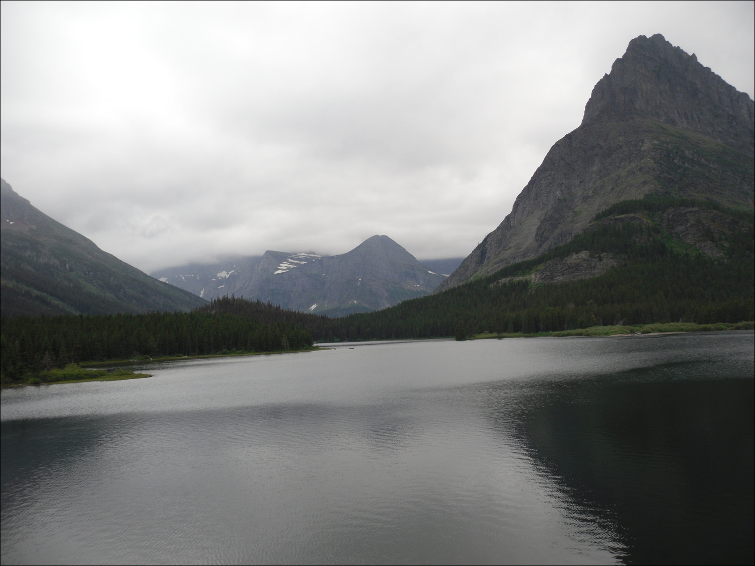 Glacier National Park-Swift Current Lake view from Many Glacier Hotel.